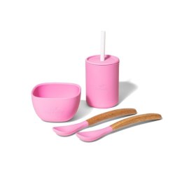 Avanchy Avanchy La Petite Silikonowy Zestaw Obiadowy dla Dziecka Pink