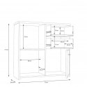 Forte BEST CHEST SQNK223-C804 Komoda, szafka półki, szuflady Dąb Artisan / Biały
