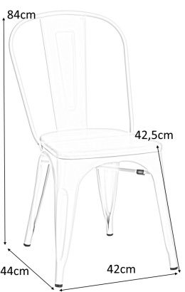 D2.DESIGN Krzesło Paris Wood metalowe białe siedzisko drewno sosna naturalna stabilne i wygodne