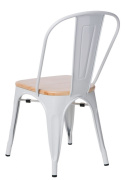 D2.DESIGN Krzesło Paris Wood metalowe białe siedzisko drewno sosna naturalna stabilne i wygodne