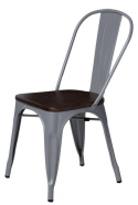 D2.DESIGN Krzesło Paris Wood metalowe szare siedzisko drewniane sosna orzech do restauracji jadalni recepcji kuchni