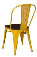 D2.DESIGN Krzesło Paris Wood żółte metal drewniane siedzisko sosna orzech do restauracji jadalni kuchni