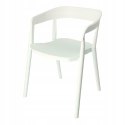 Intesi Krzesło Bow nowoczesne i wygodne białe tworzywo PP można sztaplować do jadalni kuchni restauracji recepcji