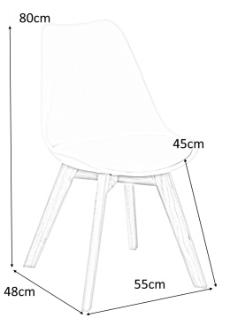 Intesi Krzesło Norden Cross PP białe 1606 tworzywo PP siedzisko ekoskóra nogi drewno bukowe