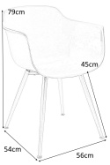 King Home Krzesło Fotel ECMO ARM czarne tworzywo WPC stal malowana proszkowo z podłokietnikami