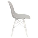 D2.DESIGN Krzesło P016W PP tworzywo szary light grey/white podstawa biały drewno bukowe