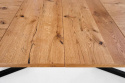 Halmar stół rozkładany MASSIVE160-250x90x77 jasny dąb płyta fornirowana obrzeża lite drewno/nogi stal malowana proszkowo czarny