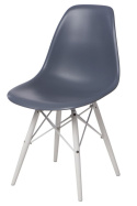 D2.DESIGN Krzesło P016W PP tworzywo szare dark grey/white biała podstawa drewno bukowe