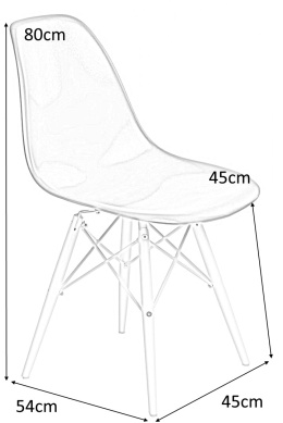 D2.DESIGN Krzesło P016W PP tworzywo pomarańcz/white podstawa drewno bukowe biały