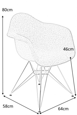D2.DESIGN Krzesło P018 DAR Duo tapicerka niebiesko - szary podstawa metal chromowany z podłokietnikami