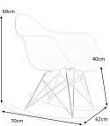 D2.DESIGN Krzesło P018 RR PP tworzywo jasno szare light grey insp. RAR podstawa metal chromowany drewniane płozy
