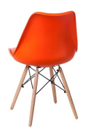 Intesi Krzesło Norden DSW PP pomarańcz. 1614 tworzywo poduszka ekoskóra na siedzisku nogi drewno + metal