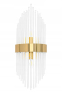 King Home Kinkiet Lampa ścienna FLORENS metal złota kryształ transparentny 2 x E14 glamour