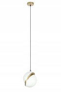 MOOSEE lampa wisząca GLOBE 25 złota połączenia metalu w kolorze mosiądzu i kulistego klosza wykonanego z mlecznego akrylu E27