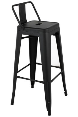 King Home Hoker Krzesło barowe TOWER BACK 76 (Paris) czarny metalowy z oparciem do kuchni do baru