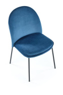 Halmar K443 krzesło do jadalni granatowy, materiał: tkanina velvet / stal malowana proszkowo