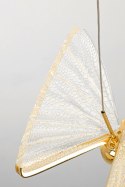 King Home Lampa wisząca LED BUTTERFLY DISC 5 motyle złota metal skrzydła akrylowe transparentne