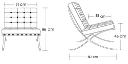 Modesto Design MODESTO fotel BARCELON VINTAGE PU - brązowa ekoskóra, stal polerowana - mini sofa pikowana
