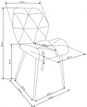 Halmar K453 krzesło do jadalni ciemny zielony materiał: tkanina velvet / stal malowana proszkowo