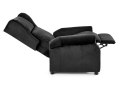 Halmar AGUSTIN 2 fotel wypoczynkowy rozkładany czarny, materiał: tkanina velvet