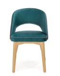 Halmar MARINO krzesło do jadalni dąb miodowy / tap. MONOLITH 37 ( ciemny zielony ) - tapicerowane do salonu - nogi lite drewno
