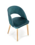 Halmar MARINO krzesło do jadalni dąb miodowy / tap. MONOLITH 37 ( ciemny zielony ) - tapicerowane do salonu - nogi lite drewno