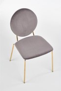 Halmar K363 krzesło do jadalni, tapicerka - popielaty, nogi - złoty materiał: tkanina / stal