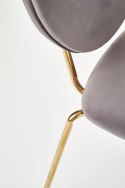 Halmar K363 krzesło do jadalni, tapicerka - popielaty, nogi - złoty materiał: tkanina / stal