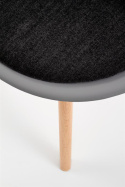 Halmar K308 krzesło do jadalni popiel / czarny materiał: polipropylen, drewno lite, tkanina
