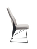 Halmar K485 krzesło do jadalni popiel - tapicerowane szare velvet - nogi stal malowana proszkowo