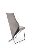 Halmar K485 krzesło do jadalni popiel - tapicerowane szare velvet - nogi stal malowana proszkowo