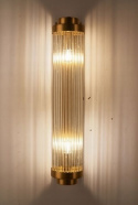 King Home Kinkiet Lampa ścienna COLUMN złoty - stal szczotkowana, klosze szkło do domu restauracji hotelu