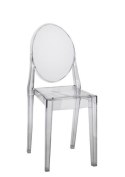 D2.DESIGN Krzesło Viki transparentne tworzywo stabilne i solidne odporne na pogodę
