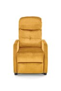 Halmar FELIPE 2 fotel wypoczynkowy rozkładany musztardowy, materiał: tkanina velvet