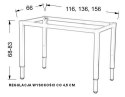 Stelaż do biurka stołu NY-A057/K regulowany - 116x66 cm, alu