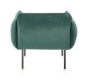 Halmar BRASIL fotel wypoczynkowy ciemny zielony/ czarny, materiał: tkanina - velvet /metal