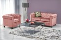 Halmar ERIKSEN fotel wypoczynkowy różowy / czarny, materiał: tkanina - velvet / drewno