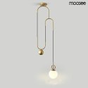 Moosee MOOSEE lampa wisząca LIFT złota metal klosz szklany mleczny kształt kuli 1xE27