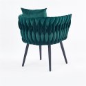 Halmar AVATAR 2 fotel wypoczynkowy ciemny zielony/ czarny, materiał: tkanina - velvet / stal malowana proszkowo