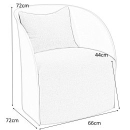 Intesi Fotel Puri tapicerowany szary tkanina oparcie w kształcie podkowy z tworzywa PP w zestawie poduszka