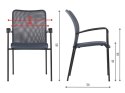 Krzesło gabinetowe konferencyjne szare HN-7501/BK z podłokietnikami, możliwość sztaplowania