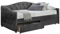 Halmar łóżko ALOHA pojedyncze tapicerowane z szufladami 90x200 popielaty velvet drewno lite kauczukowe