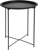 Intesi Stolik Isa czarny elegancki stolik kawowy, funkcja kwietnika metalowy okrągły stolik okolicznościowy