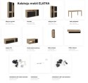 Forte ELATHA ETHK231R-M550 Komoda, szafka, półki, szuflady, Dąb Katania / Czarny