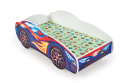 HALMAR łóżko SPEED wielobarwny + stelaż i materac płyta meblowa laminowana obrzeża miękkie PVC dziecięce / młodzieżowe