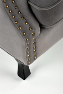 Halmar TITAN fotel wypoczynkowy popielaty tkanina velvet / drewno