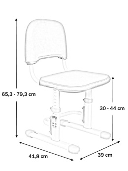 SST3D Grey - Ergonomiczne krzesełko dziecięce z regulacją wysokości FunDesk