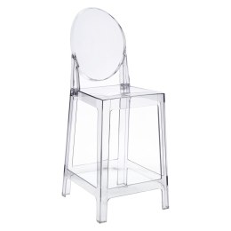 D2.DESIGN Hoker Stołek Krzesło barowy Viki transparentny 66cm tworzywo stabilny i wytrzymały jednocześnie wygodny