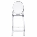 D2.DESIGN Hoker Stołek Krzesło barowy Viki transparentny 66cm tworzywo stabilny i wytrzymały jednocześnie wygodny