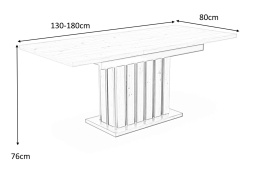 HALMAR stół LAMELLO rozkładany 130-180x80 cm dąb artisan/czarny płyta meblowa okleinowana stół prostokątny do jadalni